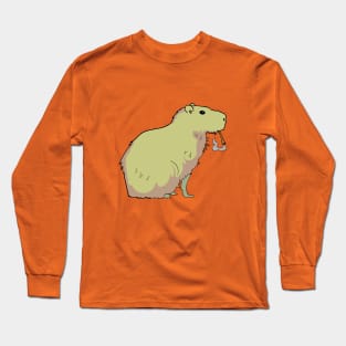 Capybara Smoking Long Sleeve T-Shirt